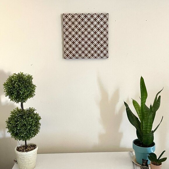 Geometric Patterned Canvas Wall Art Size 12in x 12in Textured Modern Design - Picture 4 of 8